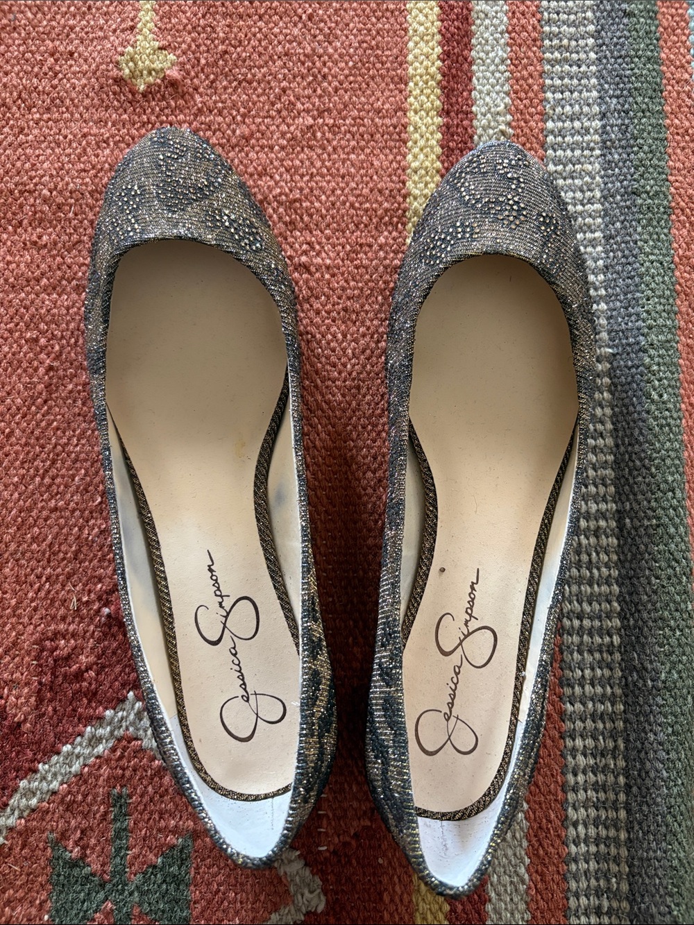 Jessica Simpson Sparkle Embellished Ballet Flats - Sparkley animal print-11